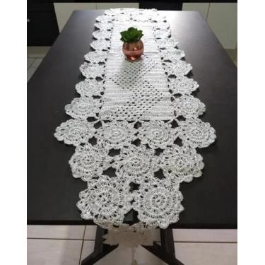 Imagem de 2 Caminhos de Mesa em Crochê Seda Branco - Danivi Enxovais 