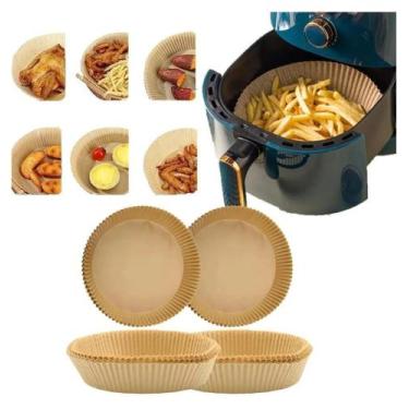 Imagem de Kit 50 Papel Tapete Airfryer Antiaderente Descartavel 19,5cm - TOP CHE