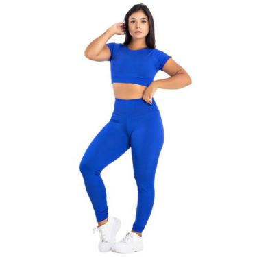 Imagem de Conjunto Feminino Fitness Top Manga + Calça Legging Basica  MAG853_901