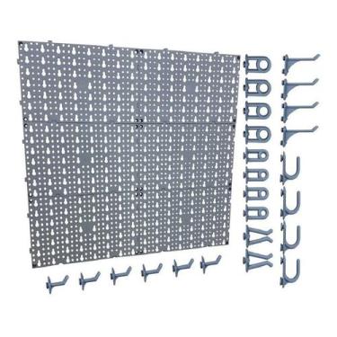 Imagem de Painel Plástico Porta Ferramentas Completo Com Ganchos -  Cinza - Mohr