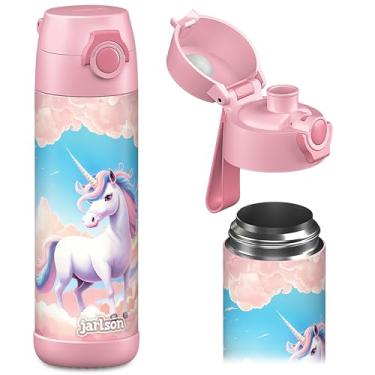 Imagem de Jarlson Garrafa de água infantil MALI [510 g] - Garrafa térmica de aço inoxidável sem canudo - Garrafa térmica à prova de vazamento para escola e esportes - Copo térmico para meninos e meninas