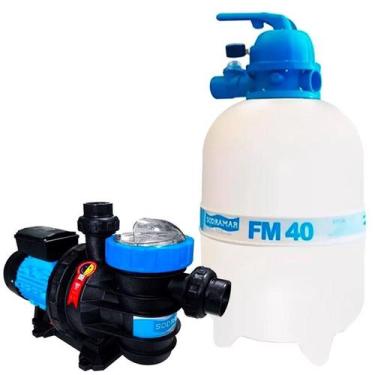 Imagem de Kit Filtro Piscina Fm 40 + Bomba 1/2 Cv Bmc 50 Sodramar - FILTER