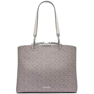 Imagem de Calvin Klein Bolsa com compartimento triplo granada, Amêndoa/Castanho-Acinzentado/Querubim Branco, One Size