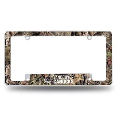 Imagem de Rico Industries Moldura de placa automotiva NHL Vancouver Canucks Mossy Oak 30,48 cm x 15,24 cm cromada para carro/caminhão/SUV