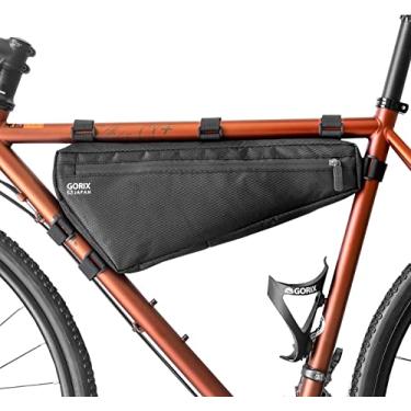 Imagem de GORIX Bolsa triangular para bicicleta, bolsa para quadro, bolsa de tubo superior, à prova d'água, ciclismo, estrada e montanha (GX-FB WEB)