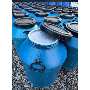 Imagem de Bombona Plástica 50lts Tampa de Rosca Higienizada cm alças, ideal para