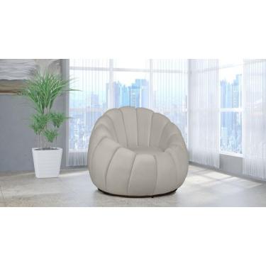 Imagem de Poltrona Decorativa Concha Giratória Veludo Marfim - LM DECOR