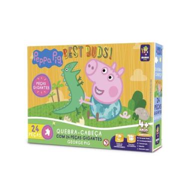 Imagem de Quebra-cabeça Peppa-Pig George e o seu Amigo 24 Peças - Mimo Brinquedo