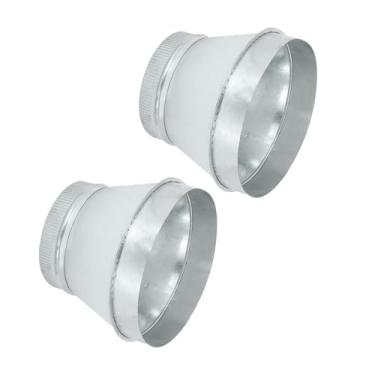 Imagem de PATIKIL Redutor de duto de 25 a 17 cm, 2 peças redutor de duto de ar redondo de aço galvanizado, aumentador de tubo crimpado, adaptador acoplamento de encaixe para HVAC, sistemas de ventilação
