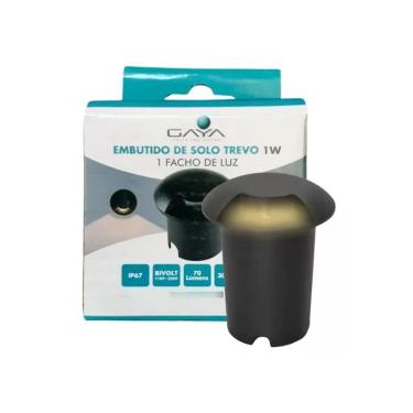 Imagem de Embutido De Solo Trevo 1W IP67 Bivolt Preto 1 Facho Luz Gaya