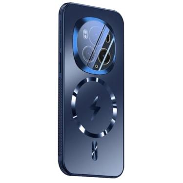 Imagem de POYUFRG Capa para Honor Magic 7 Pro/7, com sucção magnética, carregamento sem fio, capa fina, lentes totalmente envolventes, capa moderna, azul, 7