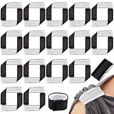 Imagem de Amylove 16 pares de pulseiras de manga de jérsei para futebol, softball, laços com fecho de velcro, alças de manga para camisas, scrunchies para camisetas, meninos, atividades esportivas de beisebol,