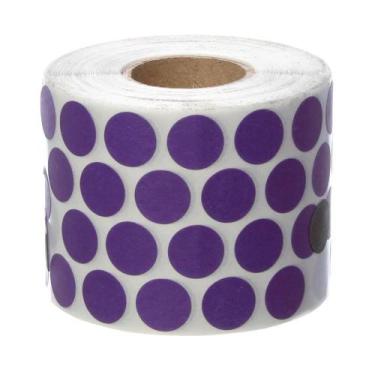 Imagem de Etiqueta Bolinha Colorida Roxo 15mm 1,5cm Rolo C/1000 - DC Automação
