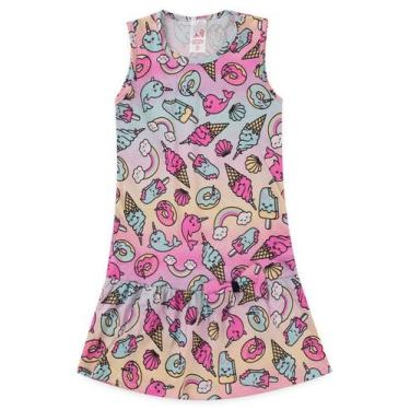 Imagem de Vestido Infantil Golfinho E Doces - Gabilu, 3, Rosa pink