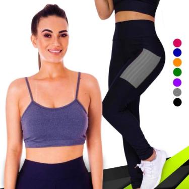 Imagem de Conjunto Top fitness ALÇA FINA bojo Feminino + CALÇA leg LEGGING BOLSO