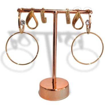 Imagem de Expositor Brinco Metal - ROSE - MÉDIO - 6 furos - J&F