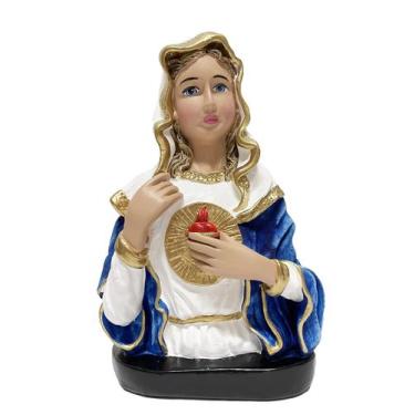 Imagem de Imagem Busto Imaculado Coração de Maria 20 Cm Gesso - Evangelize, Colo