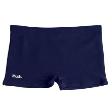 Imagem de Sunga boxer infantil lisa c/ vivo lateral mash 310.07, Azul, Marinho, 