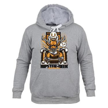 Imagem de Moletom 100% Algodão Canguru Hipster - Surprass, Cinza, GG