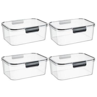 Imagem de Kit Jogo 4 Potes Herméticos Organizadores De Alimentos 1,2 Lts - Ditoy