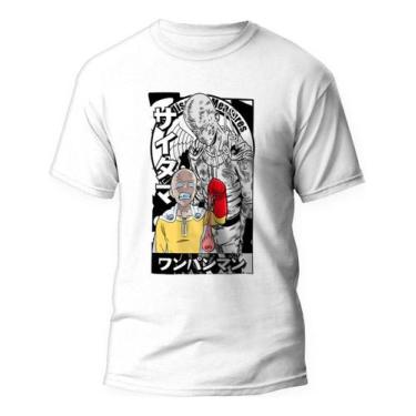 Imagem de Camiseta Saitama Olho Camisa Anime One Punch Man Algodão - Kamisetas O