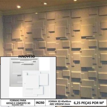 Imagem de Forma 3d Gesso Mosaico Choc 40x40cm Abs 2mm Molde Para Gesso/Cimento -