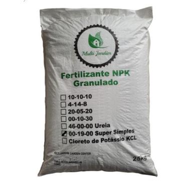 Imagem de 25kg Super Simples NPK 00-19-00 Adubo Fertilizante Rosa do Deserto Fru