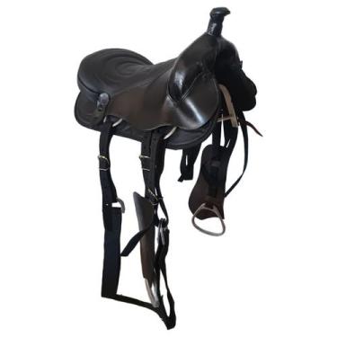 Imagem de Sela Americana Tradicional MC Preta para trabalho ou passeio - Selaria