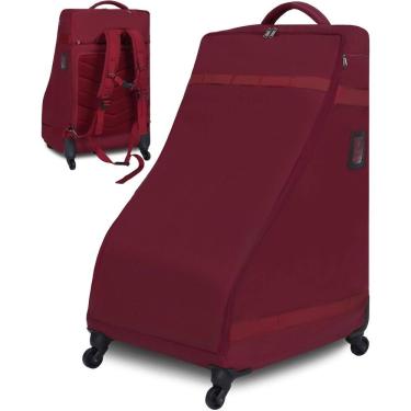 Imagem de Mochila de assento de carro com rodas para viagens aéreas vermelha