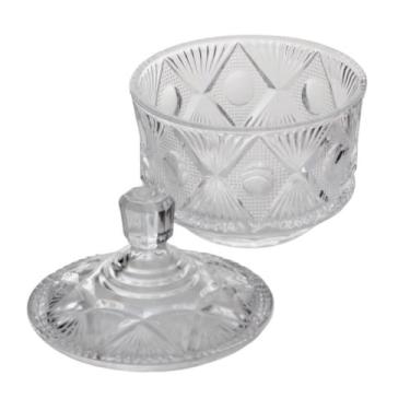 Imagem de Bomboniere Vidro Pote Com Tampa 15cm Doce Bombons Decoração - Gira