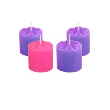 Imagem de 2 Kits Velas Advento Várias Cores Coroa Advento 3 Candelabro - Velitas