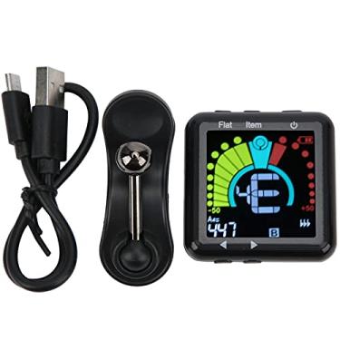 Imagem de Clipe Vomeko no afinador, afinador de guitarra recarregável, clipe de afinador universal, em ferramenta de afinação eletrônica de instrumento de cordas recarregável removível