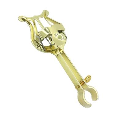 Imagem de TUOREN Lira de trompete chapeamento de metal trompete marcha clipe de partitura para banda de marcha iniciante praticando ouro