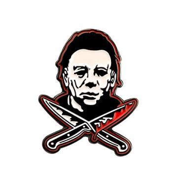 Imagem de CENWA Broche de Halloween com broche de Halloween inspirado em filmes de terror presente para fãs de filmes de terror, Metal, aço inoxidável