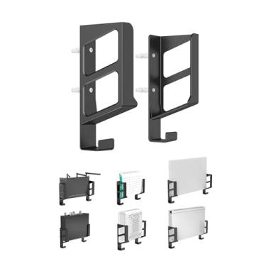 Imagem de NOTMBESTM Prateleira universal de montagem de parede para modem/roteador/Mac Mini/Apple TV/ROKU, serve para suporte de parede atrás da TV, compatível com suporte de parede para laptop/Mac Mini/DVR/DVD