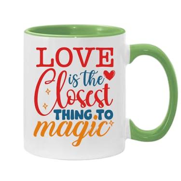 Imagem de SpreadPassion Caneca de café Love Is The Closest Thing To Magic, presente para namorado e namorada, ideia de presente de dia dos namorados, presente para marido e esposa, ideia de presente de
