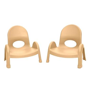 Imagem de Cadeira infantil infantil de 12,7 cm, bronzeada, pacote com 2, solução de assento ergonômica empilhável para salas de aula e escolas domésticas