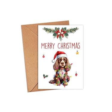 Imagem de HKDesignGift Cartão de felicitações American Cocker Spaniel Dog Merry Christmas, Cartão Cocker Spaniel Americano, Cartão de Natal de Cachorro Fofo, Cartão de Natal adorável para amantes de cães