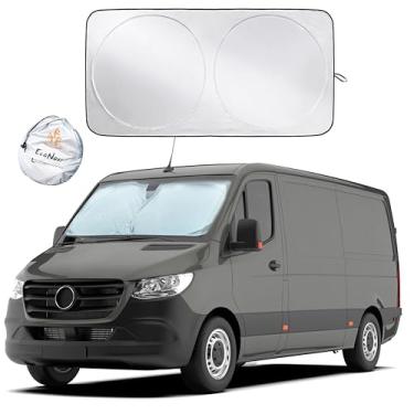 Imagem de EcoNour Para-sol dobrável para para-brisas de carro | Escudo de painel para o seu veículo | Persianas de janela automáticas para raios UV e proteção de tela solar | XXXX-Grande (190,5 cm x 94 cm)