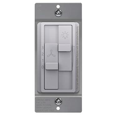 Imagem de TOPGREENER Kalide Combo Dimmer Switch com Controle de Ventilador de 3 Velocidades, Interruptor de Combinação de Luz E Ventilador, Pólo Único, 2,5 A, 200 W Led/Cfl, Fio Neutro Não Necessário, Tgdsfs3-S