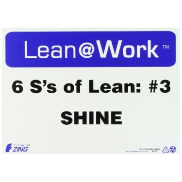 Imagem de Zing Green Products 2176 Placa de plástico reciclado "6 S's of Lean: #3 Shine", 35,5 cm de comprimento, 25,4 cm de largura