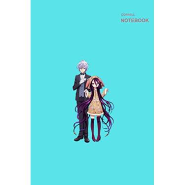 Imagem de Cute cornell notes: Cornell notes, 6 x 9, 110 Pages, No Game No Life Shiro & Sora Blue Notebook Cover.
