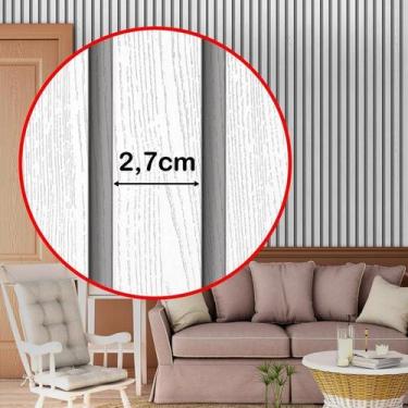 Imagem de Papel De Parede Ripa Pinus Branco Adesivo Lavável Ripados - LRP