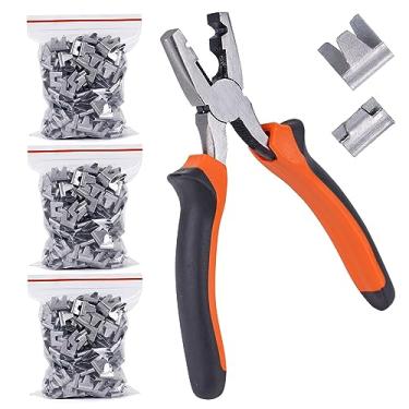 Imagem de KHEARPSL Alicate de fivela de gaiola de arame com clipes de gaiola de 900 fios, clipes de fixação de gaiolas de arame para gaiolas de galinha, gaiolas de coelho, gaiolas de animais de estimação