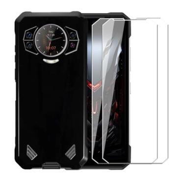 Imagem de WDMYLFTW Capa para Doogee S200 + [pacote com 2] Película protetora de tela de vidro temperado - Capa protetora de TPU (poliuretano termoplástico) macio e flexível à prova de choque para Doogee S200