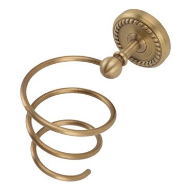 Imagem de Suporte de Parede para Secador de Cabelo de Cobre Estilo Vintage - Rack de Armazenamento de Banheiro para Secador de Cabelo e Acessórios - Design Durável e Elegante