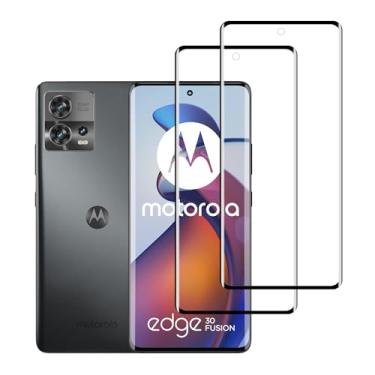 Imagem de YIFNTANG [Pacote com 2 protetores de tela de vidro temperado para Motorola Moto Edge 30 Fusion, curva 3D, dureza 9H, antiarranhões, transparente HD, compatível com Motorola Moto Edge 30 Fusion