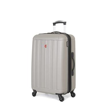 Imagem de SwissGear Mala expansível 6297 com rodas giratórias, Prata, Checked-Medium 23-Inch, Mala expansível 6297 com rodas giratórias