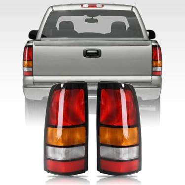 Imagem de Tektend Conjunto de luz traseira de freio da lâmpada traseira compatível com GMC Sierra 1999-2006 com lâmpadas e chicotes de substituição original, lado do passageiro e do motorista