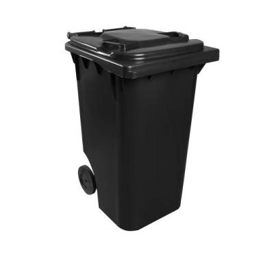 Imagem de Lixeira Carro Coletor Lixão 240 L Contentor Lixo - LP, preto